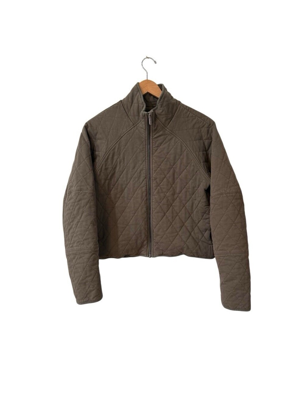 Lululemon Quilted Calm Jacket Womens Size 10 Gray PrimaLoft Zip LW3EPLS Flaw